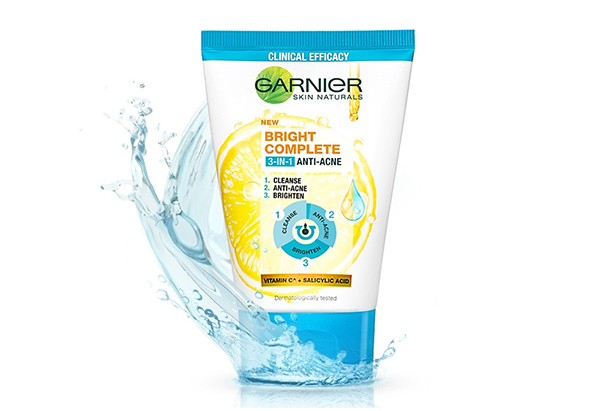 Garnier Bright Complete Vitamin C Anti-Acne 3-in-1 Cleanser