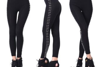 Romwe: Rivets Detail Sides Leggings